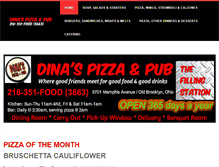 Tablet Screenshot of dinaspizzaandpub.com